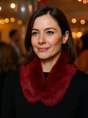 NWT Cejon Accessories Genuine Rabbit Fur Burgundy Color